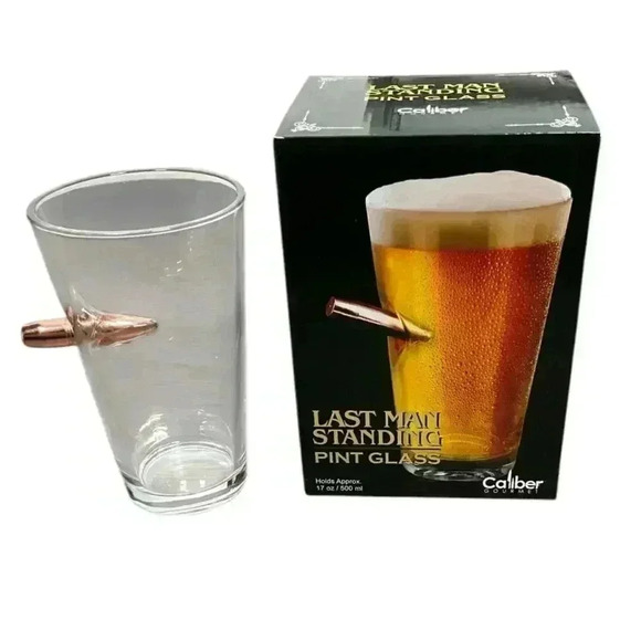 Last Man Standing Embedded Bulley 17oz Pint Glass NEW in Box - Picture 3 of 7